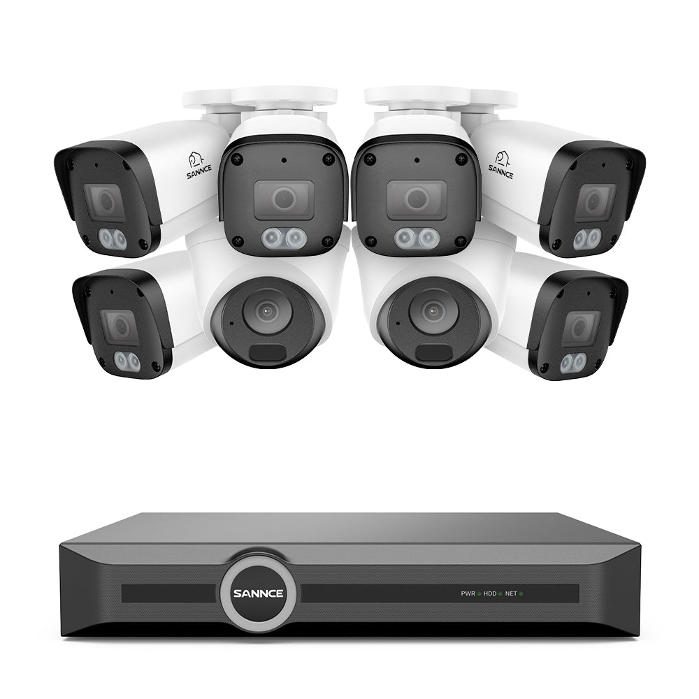 Système de sécurité PoE 5MP à 8 canaux, NVR 6MP, S+265, Détection d'humains et de véhicules, Lecture intelligente, Notification intelligente avec image jointe
