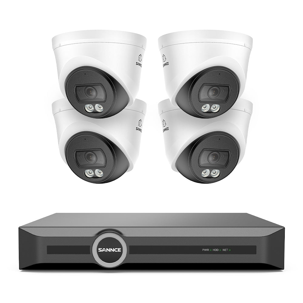 Système de caméras de sécurité PoE 3MP à 8 canaux avec NVR 6MP, vision nocturne couleur F1.0, 4 caméras 2K, détection IA des personnes et des véhicules, compression S+265