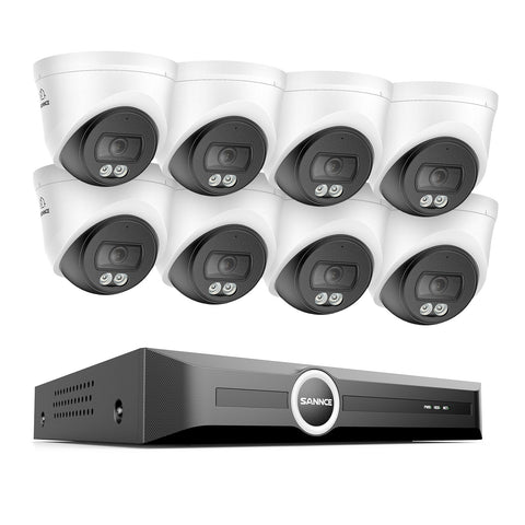 Système de caméras de sécurité PoE 8 canaux 3MP avec NVR 6MP, vision nocturne couleur F1.0, 8 caméras 2K, détection IA des personnes et des véhicules, compression S+265