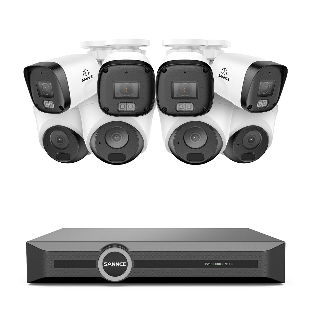 Système de sécurité PoE 3MP 8 canaux, NVR 6MP, S+265, détection de mouvement intelligente, lecture intelligente, notification intelligente avec image jointe