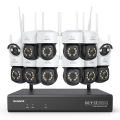 Système de vidéosurveillance sans fil 3MP à 16 canaux avec caméras PT et Bullet, NVR 8MP, caméra IP WiFi 3MP, audio bidirectionnel, étanchéité IP66, détection intelligente des personnes par IA, compatible avec Alexa