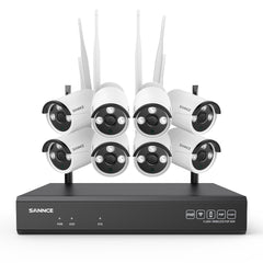 Système de caméra de sécurité sans fil 5MP 16 canaux, NVR 8MP, caméra IP WiFi 5MP, audio bidirectionnel, étanchéité IP66, détection humaine intelligente AI, fonctionne avec Alexa