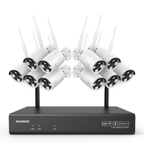 Système de caméra de sécurité sans fil 4K 16 canaux, NVR 8MP, caméra IP WiFi 8MP, audio bidirectionnel, étanchéité IP66, détection humaine intelligente AI, fonctionne avec Alexa