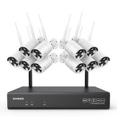 Système de caméra de sécurité sans fil 5MP 16 canaux, NVR 8MP, caméra IP WiFi 5MP, audio bidirectionnel, étanchéité IP66, détection humaine intelligente AI, fonctionne avec Alexa