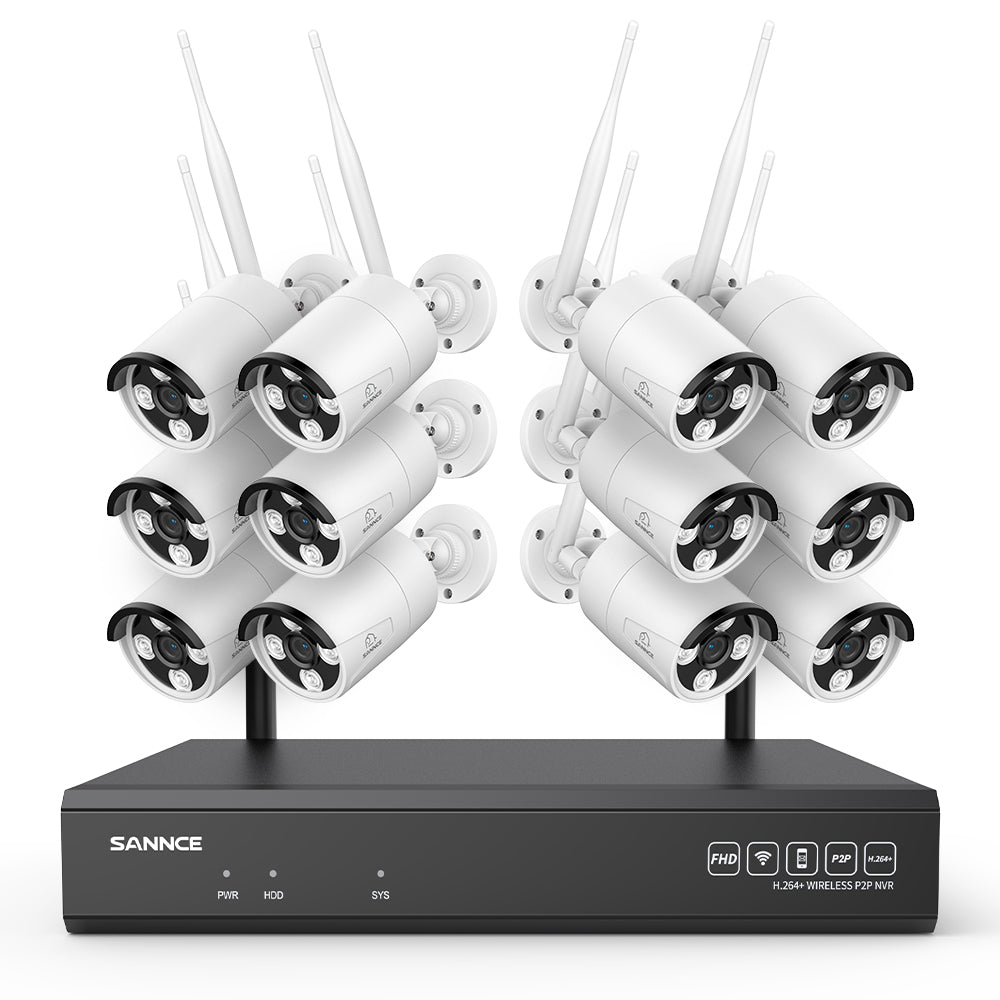 Système de caméra de sécurité sans fil 4K 16 canaux, NVR 8MP, caméra IP WiFi 8MP, audio bidirectionnel, étanchéité IP66, détection humaine intelligente AI, fonctionne avec Alexa