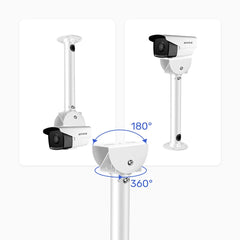 Support de caméra de surveillance en métal robuste, montage mural ou plafond, compatible avec caméras dôme, turret et bullet, adapté aux caméras de sécurité standard