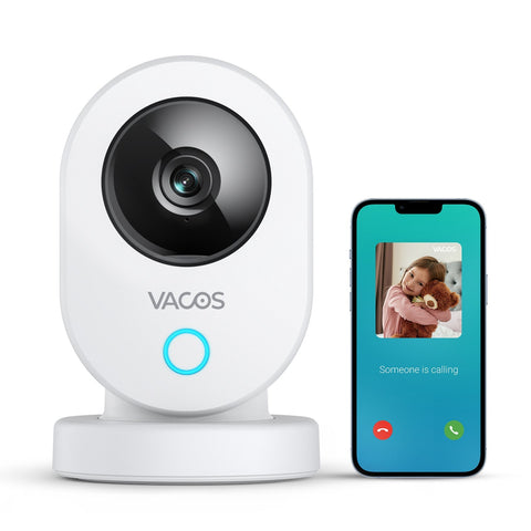 2K 3MP Indoor Security Camera for Home, 360 Degree Pet Dog Camera for Baby/Nanny, Wireless Surveillance Camera w/ One-Touch Call, 2-Way Audio, Motion Detection, Works with Alexa & Google Assistant