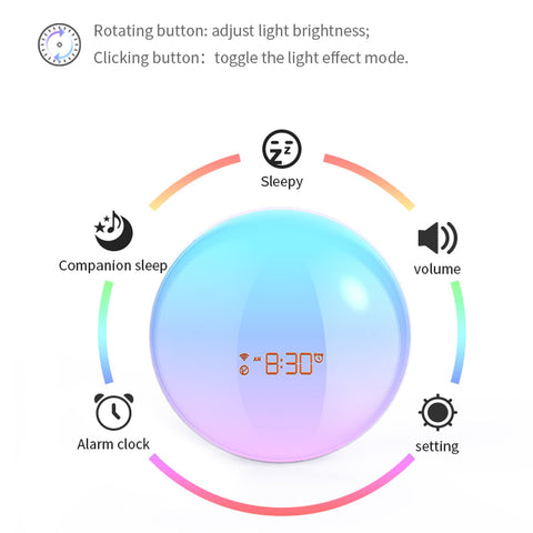 Smart Sunrise Alarm Clock, Sun Simulation Wake up Light,16 Natural Sounds & 9 Lighting Effects, White Noise, for Kids, Heavy Sleepers, Bedroom, Work with Alexa & Google Home, Ideal for Gift