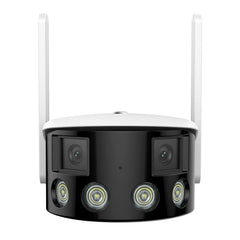 Certifié remis à neuf Caméra de Sécurité Extérieure Panoramique WiFi - Double Objectif, 2K 4MP, 180°, Vision Nocturne Couleur, Compatible Alexa & Google