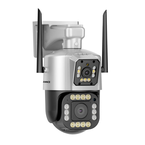 Caméra IP de sécurité WiFi 2K 4MP à double objectif, Bullet et Dôme, vision nocturne couleur, panoramique 355° et inclinaison 90°, détection intelligente des mouvements et suivi, audio bidirectionnel