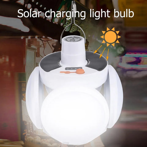 Lampe LED de football d'extérieur - Ampoule pliable portable, à énergie solaire, multi-scènes, lampe de nuit à charge d'urgence, étanche, rechargeable