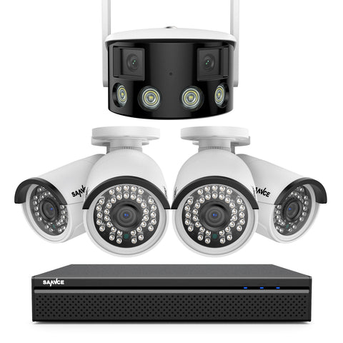 Kit vidéo surveillance magasin, 4 caméras HD 720p sans fil, écran LCD, WIFI