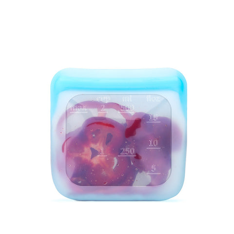 Sac de rangement alimentaire en silicone réutilisable/pochette de dentition pour bébé/sécuritaire alimentaire et étanche à fermeture éclair