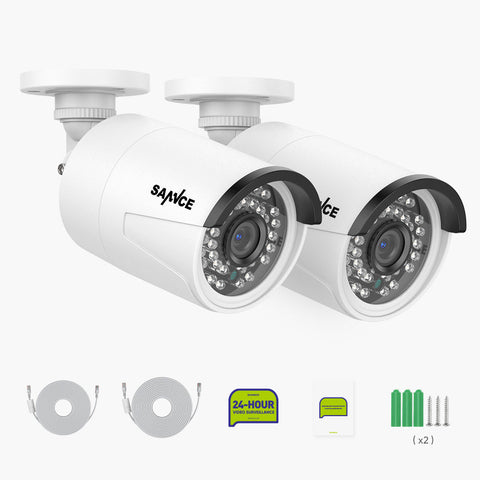 4K 8MP Caméra de sécurité IP PoE pour l'extérieur - Alerte intelligente de personne/véhicule, audio bidirectionnel (2-Pack)