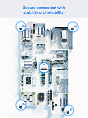 3MP 10 canaux sans fil Système de caméras de vidéosurveillance, 2 PTZ caméras & 2 Bullet caméras , enregistreur NVR 8MP, enregistrement audio, détection humaine IA, compatible avec Alexa