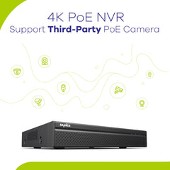 Système de Sécurité Domestique Professionnel - Enregistrement Audio, 4K 8 Canaux NVR PoE Filaire, 8 Caméras Bullet CCTV IP 3MP