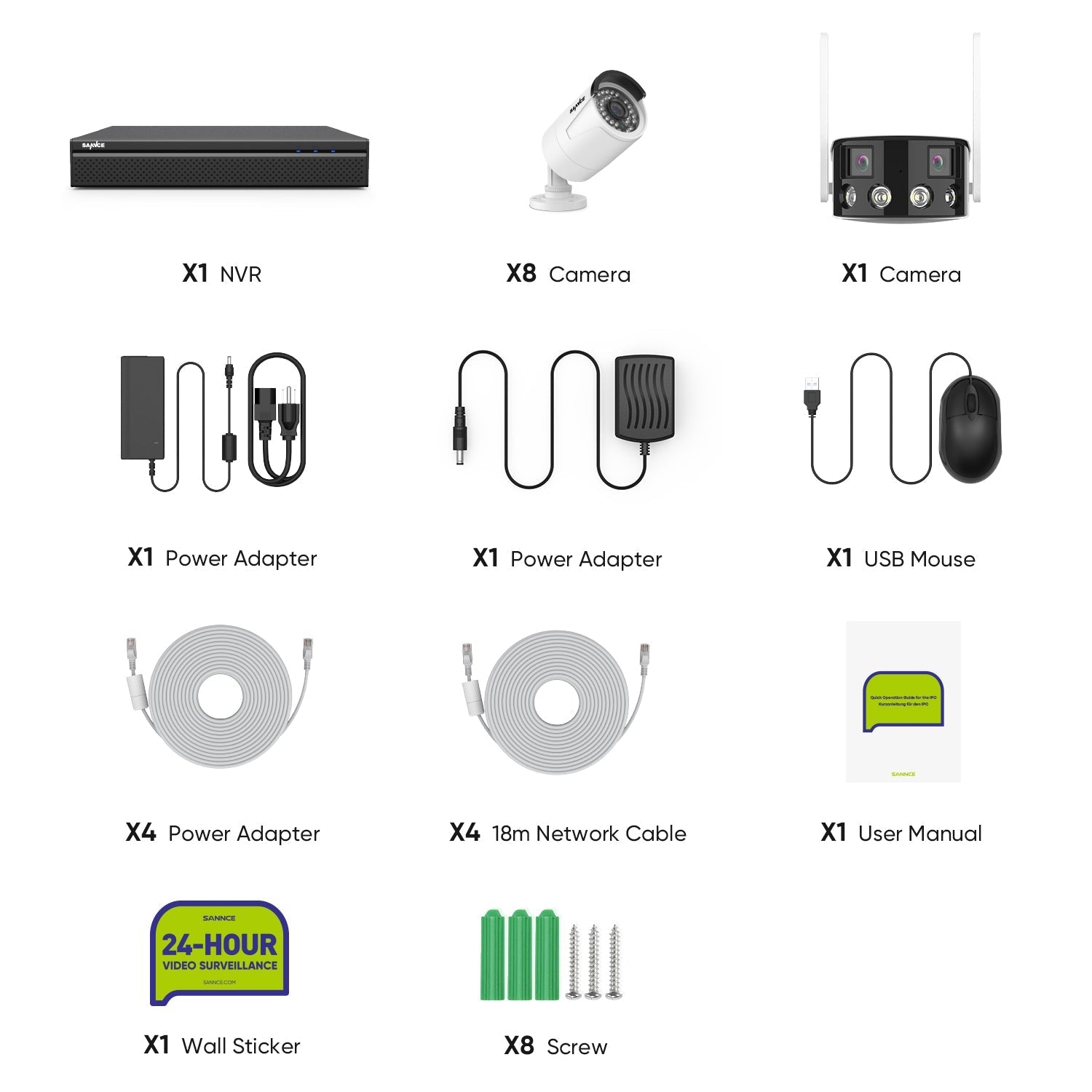 081 Store – Lot de 2 caméras IP Wi-FI caméra dôme sans Fil