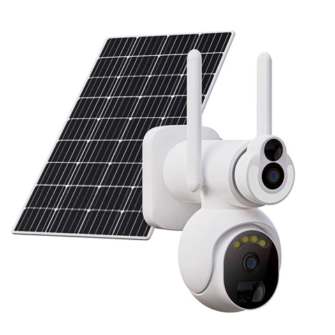 ULTRA 1080p Dual Lens PT IP Camera - Bullet & Dome, Pan & Tilt Rotation, 10400mAh Rechargeable Battery & Outdoor Solar-Powered, Color Night Vision