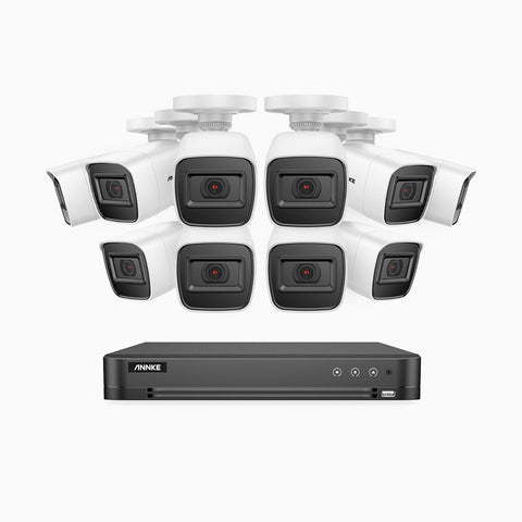 E800 – 4K 16 Channel 10 Cameras Outdoor Wired Security System, Smart DVR with Human & Vehicle Detection, H.265+, 100 ft Infrared Night Vision, IP67 Weatherproof