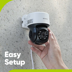 5MP 8 canaux PT Système de caméra de sécurité  - DVR hybride 5 en 1, caméra de vidéosurveillance Pan & Tilt, vision nocturne jusqu'à 100 pieds, détection de mouvement, extérieure, étanche