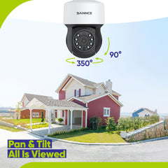 5MP 8 canaux PT Système de caméra de sécurité  - DVR hybride 5 en 1, caméra de vidéosurveillance Pan & Tilt, vision nocturne jusqu'à 100 pieds, détection de mouvement, extérieure, étanche