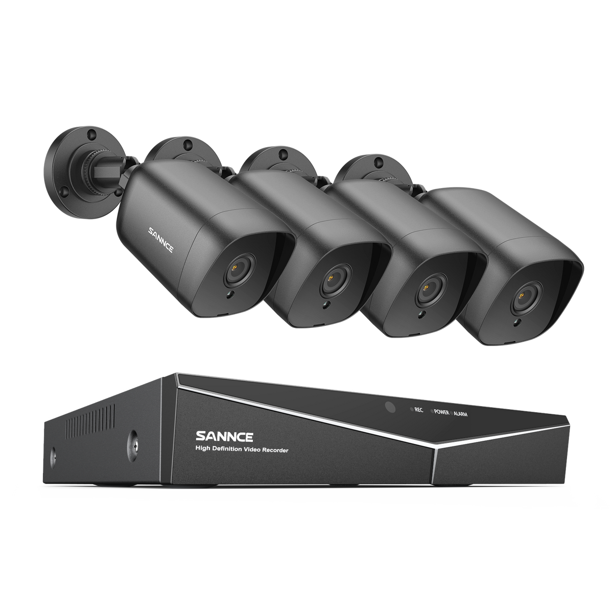 8 Canaux 5MP Système de Caméras de Sécurité - 4  Caméras, DVR CCTV Hybride 5-en-1, Détection de Mouvement, Étanche IP66