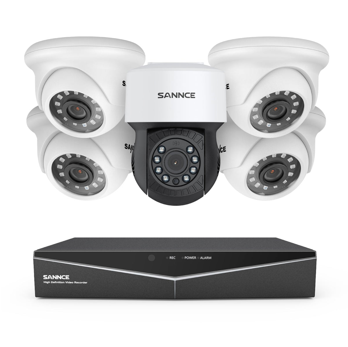 1080P 8 Channel PT Security Camera System - Hybrid 5-in-1 DVR, Pan & Tilt CCTV Camera, 100 ft Night Vision, Motion Detection, Outdoor, Waterproof