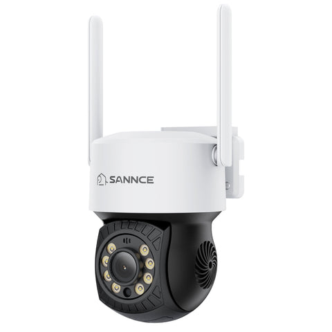 10 Canaux 5MP PT Système de Caméra Sécurité Sans Fil, 4 PT Caméra, Panoramique & Inclinaison, Audio Bidirectionnel, Étanche IP66, Détection Intelligente de l'IA Humaine, Compatible Avec Alexa