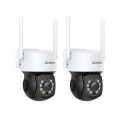 5MP PT Caméra de Sécurité Sans Fil , Panoramique & Inclinaison, 2 Caméras IP WiFi pour NVR SANNCE N48WHE/N98WHE, Détection Humaine AI, Compatible avec Alexa, Vision Nocturne de 100 pieds, Accès à Distance & Alertes Intelligentes de Mouvement