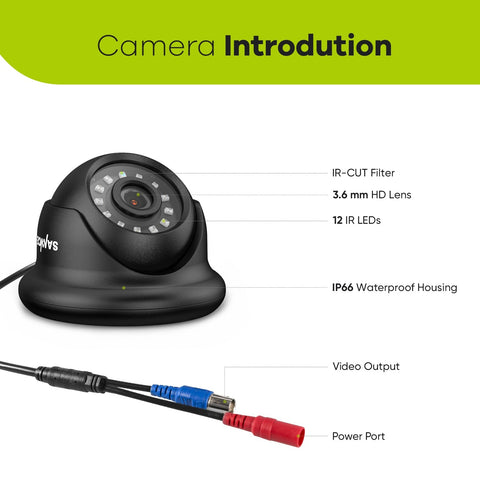 1080P 8 canaux Système DVR de sécurité câblé  en  Lite avec 2 caméras dôme extérieures de 2MP