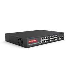 16 ports Gigabit Ethernet PoE Switch avec boîtier métallique, montage sur bureau ou mur
