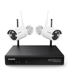 10 Canaux 5MP Système Caméra de Sécurité Sans Fil, NVR 8MP, 2 sans fil Caméra,  Audio Bidirectionnel, Étanche IP66, Détection Intelligente de l'IA Humaine, Compatible Avec Alexa & ONVIF
