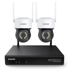 10 Canaux 5MP PT Système de Caméra Sécurité Sans Fil, NVR 8MP, 2 PT Caméra, Panoramique & Inclinaison, Audio Bidirectionnel, Étanche IP66, Détection Intelligente de l'IA Humaine, Compatible Avec Alexa