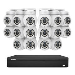 16 canaux 4K PoE PTZ Système de caméras de sécurité, 8MP caméras IP PoE extérieures , Pan & Tilt, NVR compatible ONVIF, audio bidirectionnel, détection intelligente humaine/vehicule