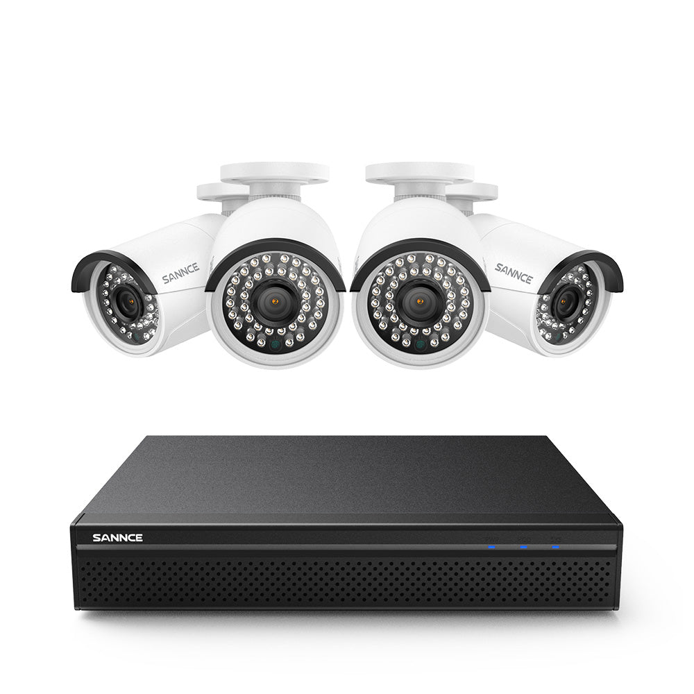 PoE 8 Canaux 4K Système de Caméra de Sécurité , 4 Caméras IP Extérieures 8MP, Alertes Intelligents Personne/Véhicule, NVR Compatible ONVIF, Audio Bidirectionnel